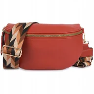 Nerki - Saszetka TOREBKA Damska przez ramię DUŻA pojemna z paskiem ekoskóra BORDOWA - miniaturka - grafika 1