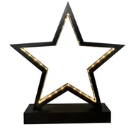 Oświetlenie świąteczne - Gwiazda świąteczna LED Czarna Drewniana - miniaturka - grafika 1