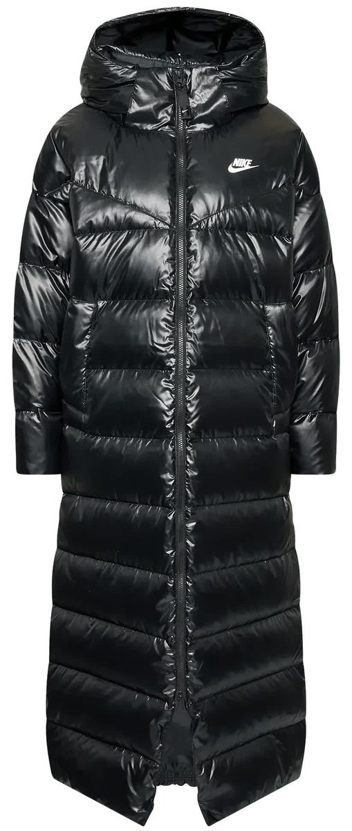 Płaszcz damski zimowy NIKE pikowany puchowy z kapturem ocieplany r. XL