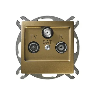 Ospel Gniazdo ścienne Impresja MODUŁ RTV -SAT złoty metalik GPA-YS/m/28 - Gniazdka elektryczne - miniaturka - grafika 2
