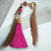 Zakładki do książek - WYSYŁKA 24h - FUKSJA z koniczynką : zakładka PREMIUM - miniaturka - grafika 1