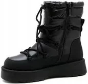 Śniegowce damskie - TAMARIS ZIMOWE CZARNE ŚNIEGOWCE Z PODESZWĄ PLATFORMĄ 39 6AA - miniaturka - grafika 1