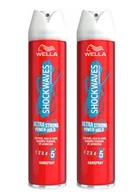 Kosmetyki do stylizacji włosów - Wella Shockwaves, dwupak lakieru do włosów Ultra Strong Power Hold, 2x250ml - miniaturka - grafika 1