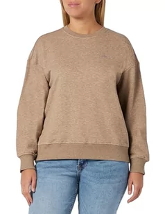 GANT Damska bluza Rel Shield z dekoltem w kształcie litery C, Desert Brown, M - Bluzy damskie - miniaturka - grafika 1