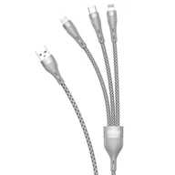 Kable USB - Dudao 3w1 kabel USB - Lightning / microUSB/ USB Typ C 65W 1,2m szary (L20X) - miniaturka - grafika 1