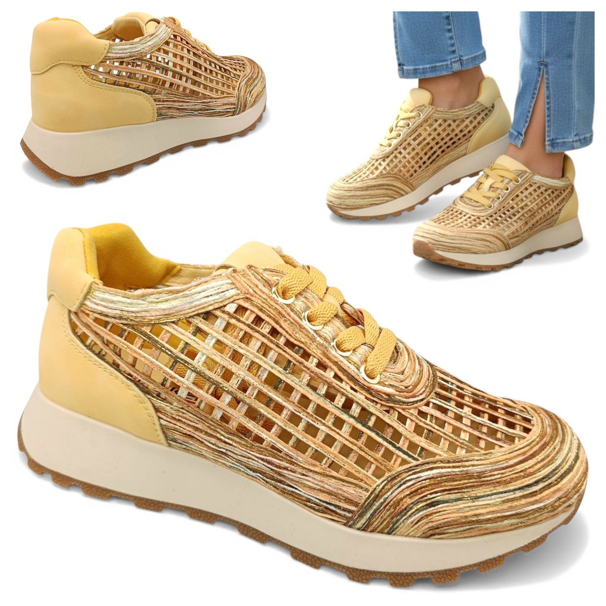 Sneakersy Damskie Oddychające Wygodne Półbuty Ażurowe Letnie Artiker 39