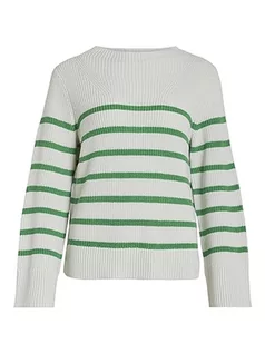 Koszulki i topy damskie - Vila VIMONTI L/S Stripe Knit Top/SU/PB, jasnozielony/szczegóły: white Alyssum, XS - grafika 1