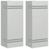 Lampy ogrodowe - vidaXL Kinkiety zewnętrzne, 2 szt. srebrne, stal nierdzewna - miniaturka - grafika 1