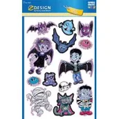 Zabawki kreatywne - Naklejki foliowe błyszczące Wampiry - miniaturka - grafika 1