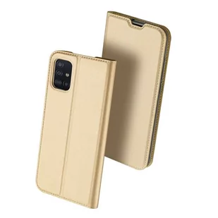 Dux Ducis Skin Pro kabura etui pokrowiec z klapką Samsung Galaxy A51 złoty - Etui i futerały do telefonów - miniaturka - grafika 2