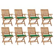 Fotele i krzesła ogrodowe - vidaXL Lumarko Składane krzesła ogrodowe z poduszkami, 8 szt., drewno tekowe! 3072782 - miniaturka - grafika 1