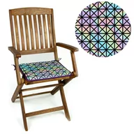 Poduszki ogrodowe - Wodoodporna poduszka na krzesło i meble ogrodowe 40x40 - Trójkąty czarne - miniaturka - grafika 1