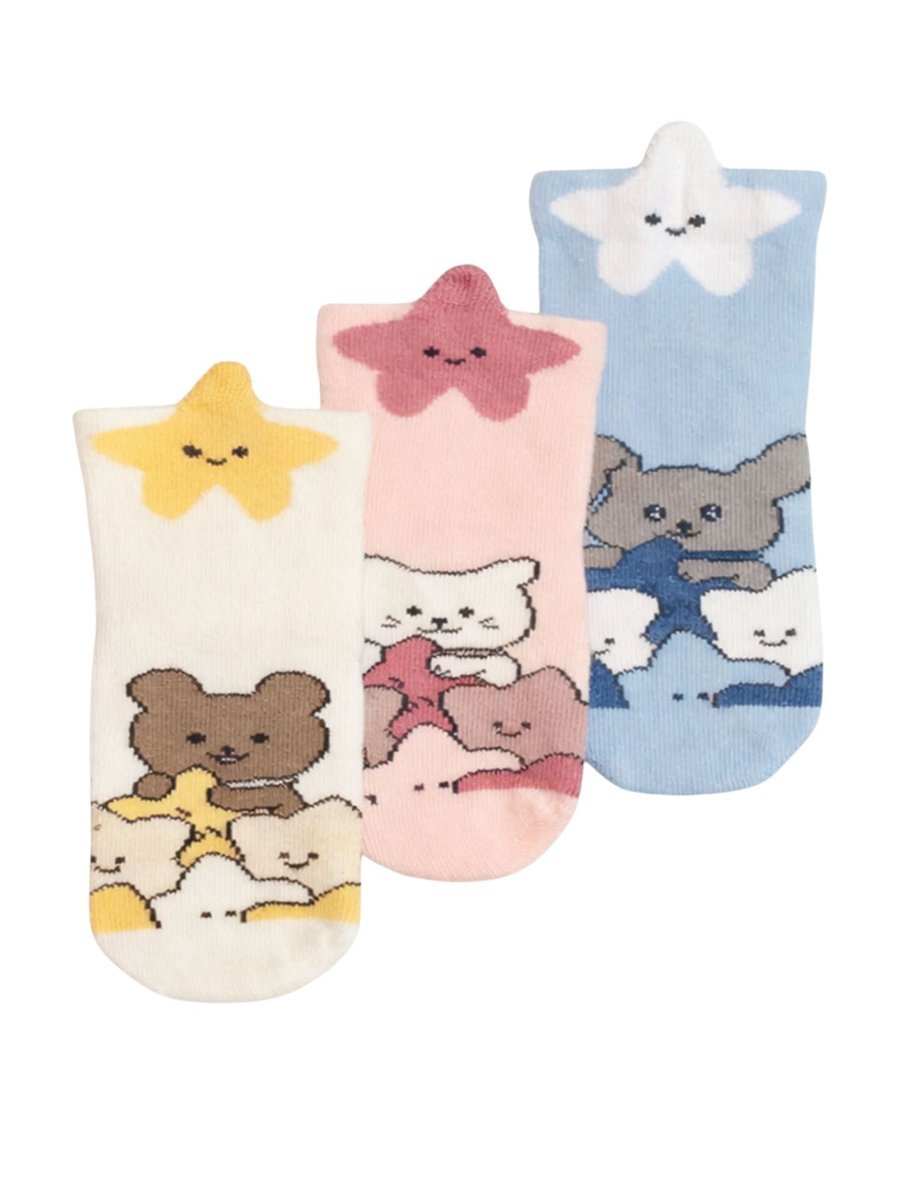 Skarpetki dziewczęce skarpety dziecięce bawełniane gwiazdy 3PAK 23-26 MYWAY