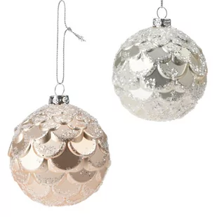 Zestaw BOMBEK na choinkę 12 szt Glamour BROKAT Zdobiona Kula Błyszczące - Bombki Zestaw BOMBEK na choinkę 12 szt Glamour BROKAT Zdobiona Kula Błyszczące - Bombki - miniaturka - grafika 1