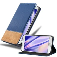 Etui i futerały do telefonów - Etui Cadorabo do Samsung Galaxy S6 w kolorze niebieskim Etui SHANDY Etui Book Case imitacja skóry - miniaturka - grafika 1