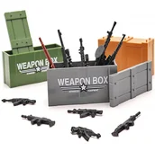 Klocki - SKRZYNIE + BRONIE ZESTAW pistolet klocki wojsko płytka broń figurki bronie - miniaturka - grafika 1