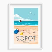 Plakaty - Plakat Sopot Plaża B1 70,7x100 cm - miniaturka - grafika 1