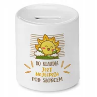 Skarbonki - Skarbonka dla Klaudii na Urodziny Idealny Prezent z Nadrukiem ze Zdjęciem + Opakowanie na prezent (wzór 01) - miniaturka - grafika 1