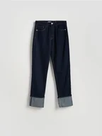 Spodnie damskie - Reserved - Jeansy straight fit - granatowy - miniaturka - grafika 1