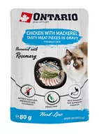 Mokra karma dla kotów - Ontario Saszetka 80g Dla Kota Kurczak Z Makrelą - miniaturka - grafika 1