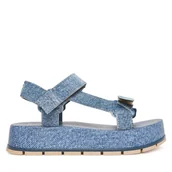Sandały damskie - Sandały Melissa Melissa Flowing Platform Denim Ad M 36132 Niebieski - miniaturka - grafika 1