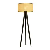 Lampy stojące - Lampa podłogowa stojąca Aston czarno-beżowa 1xE27x15W wym: 150 x 45 x 45 cm wiklina / rattan / słoma Emibig - miniaturka - grafika 1