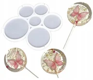 Formy do ciast - FORMA SILIKONOWA DO LIZAKÓW DEKORACJI TORTÓW LIZAK KOŁA CZEKOLADA IZOMALT - miniaturka - grafika 1