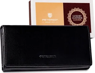 Peterson Portfel damski ze skóry naturalnej na zatrzask Peterson - Portfele - miniaturka - grafika 1