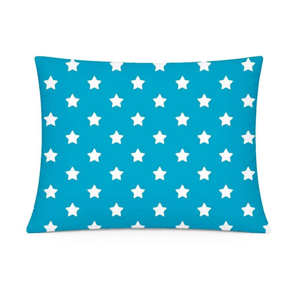 Poszewka bawełniana 40x60 niebieska w białe gwiazdki, dziecięcy nowoczesny - COTTON HOME KIDS