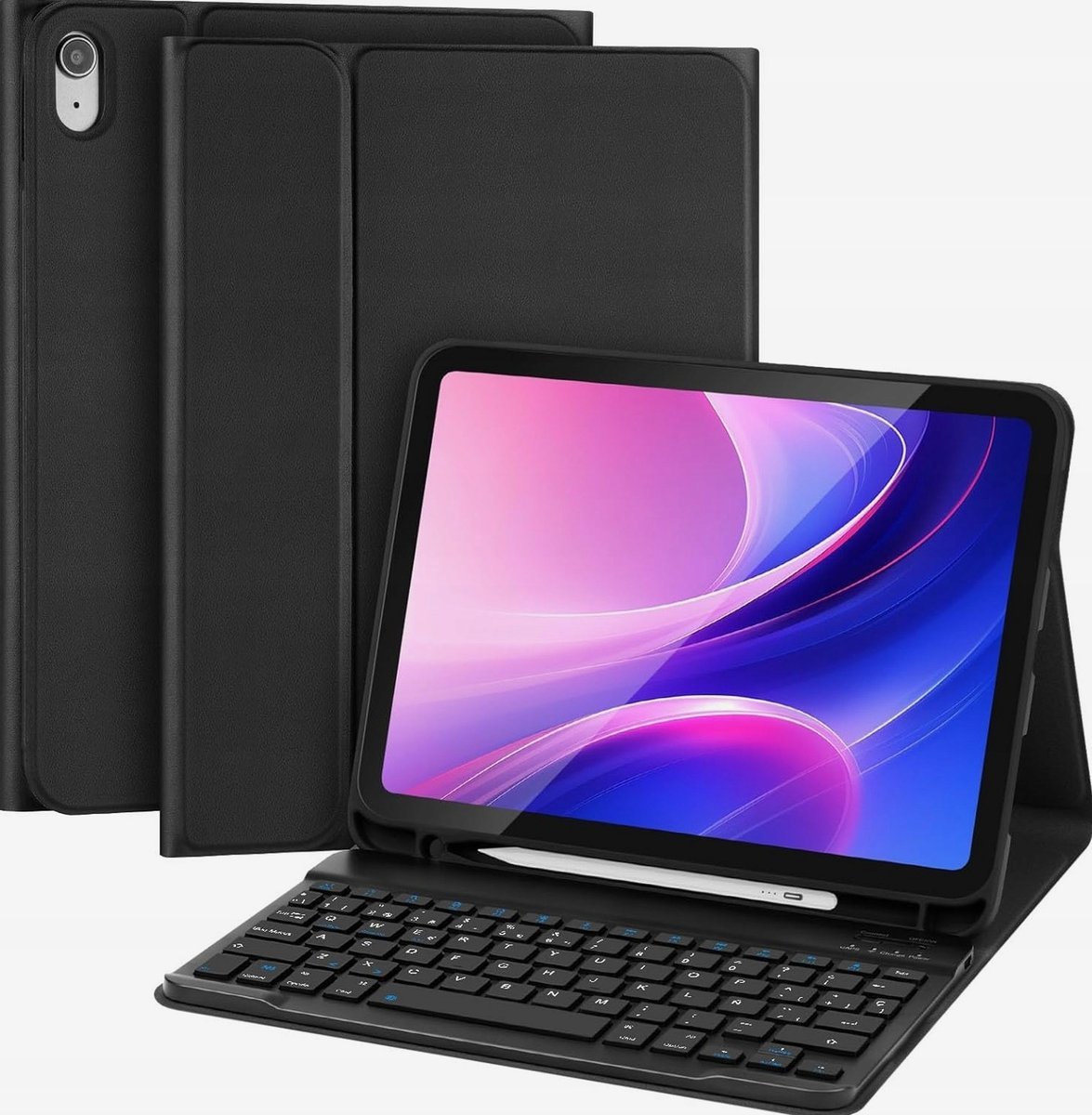 KLAWIATURA BEZPRZEWODOWA ETUI BLUETOOTH UNIWERSALNA SMUKŁA MOBILNA CZARNA