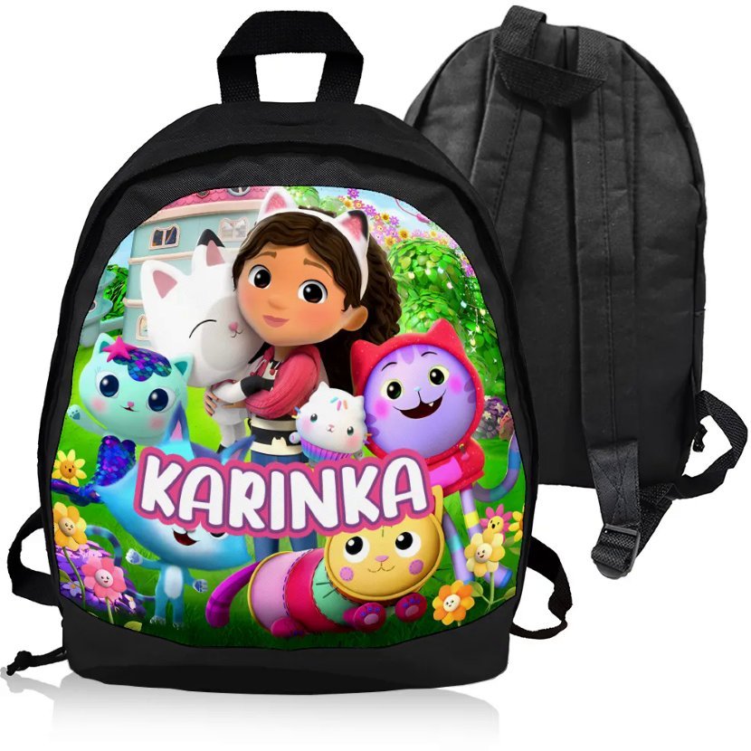 Plecak Personalizowany KOCI DOMEK GABBY - NADRUK IMIĘ - Idealny na Prezent!