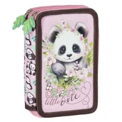 Szkolne artykuły papiernicze - Piórnik podwójny z wyp Panda 10 Derform - miniaturka - grafika 1