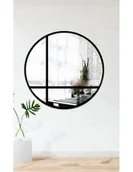 Lustra - Lustro okrągłe ze szprosami OKTAN I w czarnej matowej ramie mdf - kolor ramy do wyboru, Dostępne wymiary: Średnica 70cm - miniaturka - grafika 1