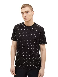 Koszulki męskie - T-shirt męski TOM TAILOR Denim z bawełnianym nadrukiem na całej powierzchni, 32486-czarny wielokolorowy mini nadruk, M - grafika 1