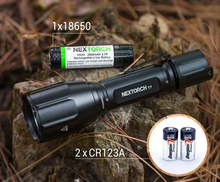 NEXTorch  - Latarka taktyczna LED T7 V2.0 z akumulatorem 2600 mAh - Zestaw Myśliwski - 1300 lm - Czarna - T7 HUNTING SET V2.0 - Latarki - miniaturka - grafika 7