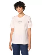Koszulki i topy damskie - Tommy Hilfiger Damska koszulka z regularnym tekstem C-nk t-shirt Ss, Jasnoróżowy, XL - miniaturka - grafika 1