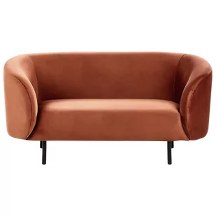 Sofa dwuosobowa welurowa pomarańczowa LOEN - Sofy i kanapy - miniaturka - grafika 1
