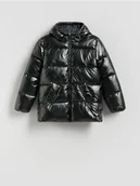 Kurtki i płaszcze dla dziewczynek - Reserved - Pikowana kurtka z połyskiem - ciemnoszary - miniaturka - grafika 1