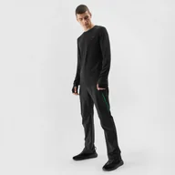 Koszulki sportowe męskie - Męski longsleeve basic 4F 4FAW23TLONM154 - czarny - miniaturka - grafika 1