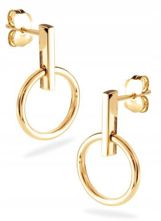 ZŁOTE KOLCZYKI WISZĄCE KÓŁKO KLASYCZNE 585