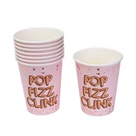 Dekoracje i nakrycia stołu na imprezę - NEVITI Kubeczki papierowe "Pop Fizz Clink - Glitz & Glamour", różowo-złote, NEVITI, 270 ml, 8 szt - miniaturka - grafika 1