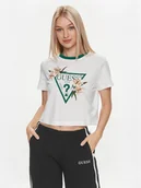 Koszulki i topy damskie - Guess T-Shirt Zoey V4GI02 K46D1 Biały Boxy Fit - miniaturka - grafika 1