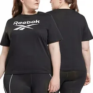 Koszulki i topy damskie - Reebok t-shirt koszulka damska czarna bawełna plus size H62527 XL - miniaturka - grafika 1