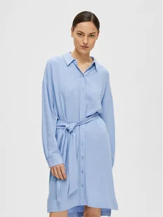 Selected Femme Sukienka koszulowa 16089666 Niebieski Relaxed Fit - Sukienki - miniaturka - grafika 1