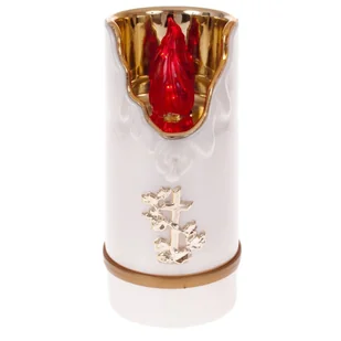 Wkład Znicz Elektryczny Świeca Biała Baterie Led Na Grób Groby Stroika - Lampiony i znicze - miniaturka - grafika 1