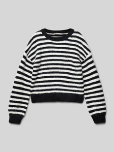 Sweter z dzianiny z okrągłym dekoltem - Swetry dla dziewczynek - miniaturka - grafika 1