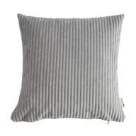 Poszewki na poduszki - Poszewka na poduszkę 40x40 welur prążek szara - miniaturka - grafika 1