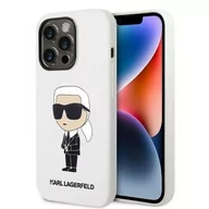 Etui i futerały do telefonów - Karl Lagerfeld Etui KLHCP14XSNIKBCH do iPhone 14 Pro Max 6,7" hardcase Silicone Ikonik biały/white - miniaturka - grafika 1