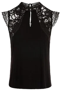 Morgan Empiècement Dentelle Dsin T-shirt damski, Czarny (Noir Noir), XS - Koszulki i topy damskie - miniaturka - grafika 1