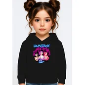 Bluzy dla dziewczynek - BLUZA DZIECIĘCA KPOP DEMON HUNTERS HUNTRIX 110-116 Z KAPTUREM BAWEŁNIANA - miniaturka - grafika 1